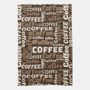 Linge De Cuisine Motif de typographie de café vintage (1)