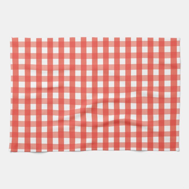 Linge De Cuisine Motif de vérification En vichy rouge (Horizontal)