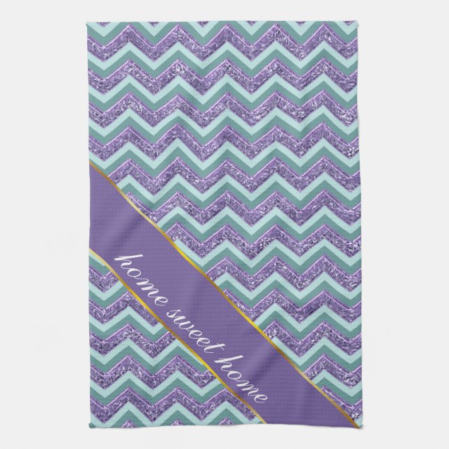 Linge De Cuisine Motif de verre Amethyst Zigzag (Vertical)
