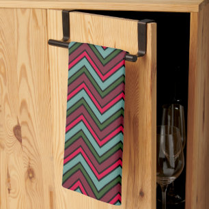 Linge De Cuisine Motif de zigzag de chevron coloré