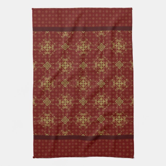 Linge De Cuisine Motif d'éclatement du diamant de bronze d'or (Vertical)