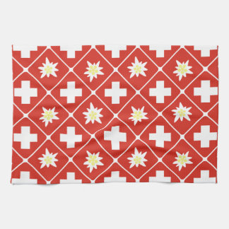 Linge De Cuisine Motif d'edelweiss de la Suisse