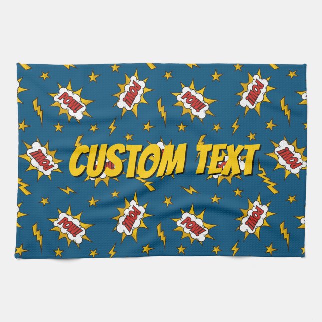 Linge De Cuisine Motif d'effet sonore de bande dessinée (Horizontal)