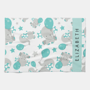 Linge De Cuisine Motif D'Eléphants, Eléphants Mignons, Votre Nom