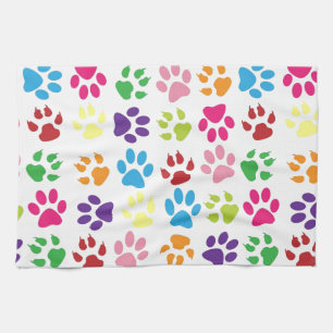 Linge De Cuisine Motif d'empreinte de patte d'animaux familiers