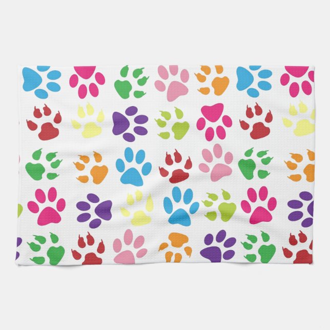 Linge De Cuisine Motif d'empreinte de patte d'animaux familiers (Horizontal)