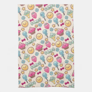 Linge De Cuisine Motif d'enfant de Kawaii avec des griffonnages