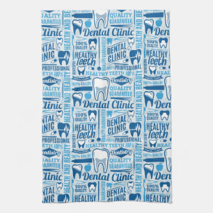 Linge De Cuisine Motif dentaire bleu de clinique