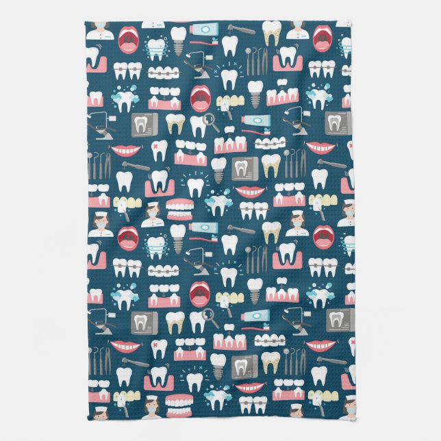 Linge De Cuisine Motif dentaire de bureau de clinique (Vertical)