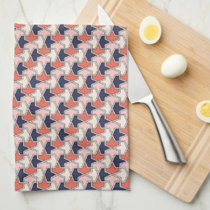 Linge De Cuisine Motif des flèches géométriques bleu rouge islamiqu