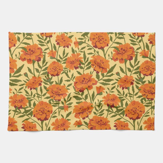 Linge De Cuisine Motif des fleurs de Marigold (Horizontal)