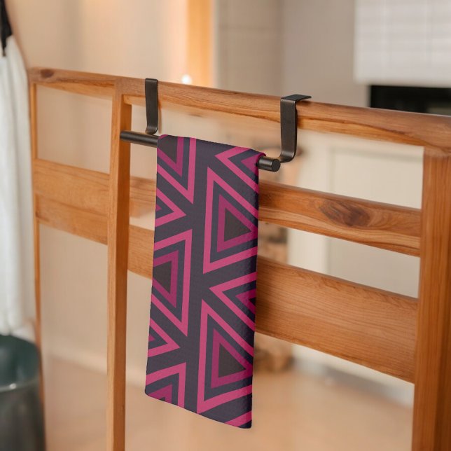 Linge De Cuisine Motif des triangles roses (Kitchen Towel)