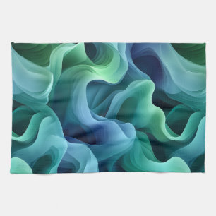 Linge De Cuisine Motif des vagues de rayonnement Abstrait de l'océa