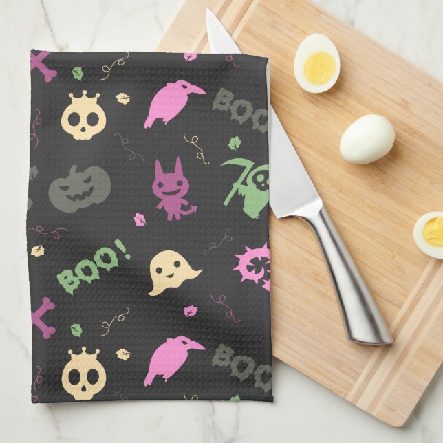 Linge De Cuisine Motif d'Halloween très amusant (Quart Plié)