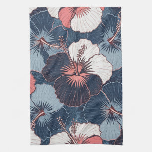 Linge De Cuisine Motif d'Hibiscus Tropical de Bord de Mer (14)