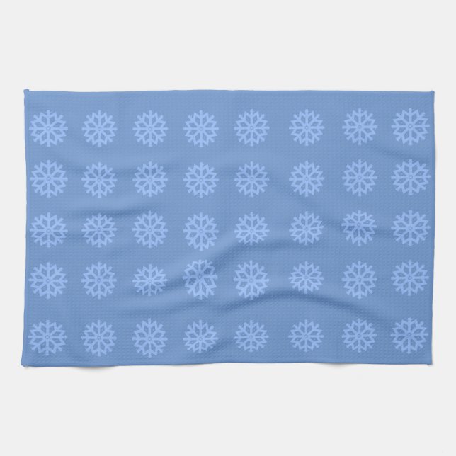Linge De Cuisine Motif d'hiver bleu clair Snowflake (Horizontal)