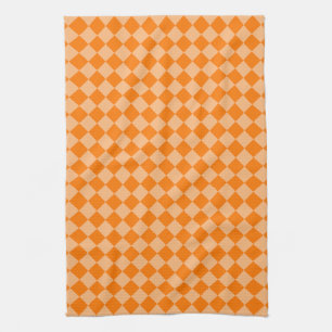 Linge De Cuisine Motif diamant à carreaux orange