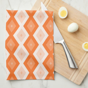 Linge De Cuisine Motif diamant orange