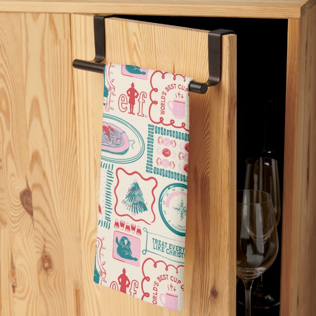 Linge De Cuisine Motif d'icône Elf Holiday (Pliage en tiers)