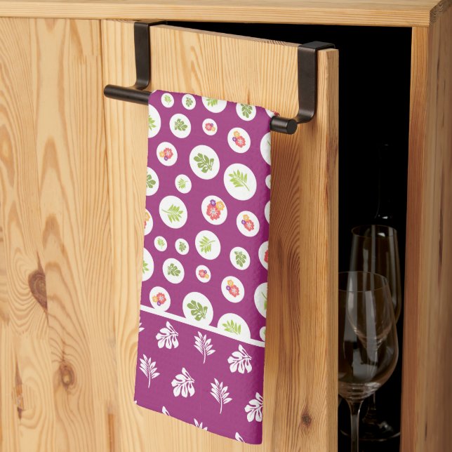 Linge De Cuisine Motif d'illustration de feuille d'Hibiscus tropica (Pliage en tiers)