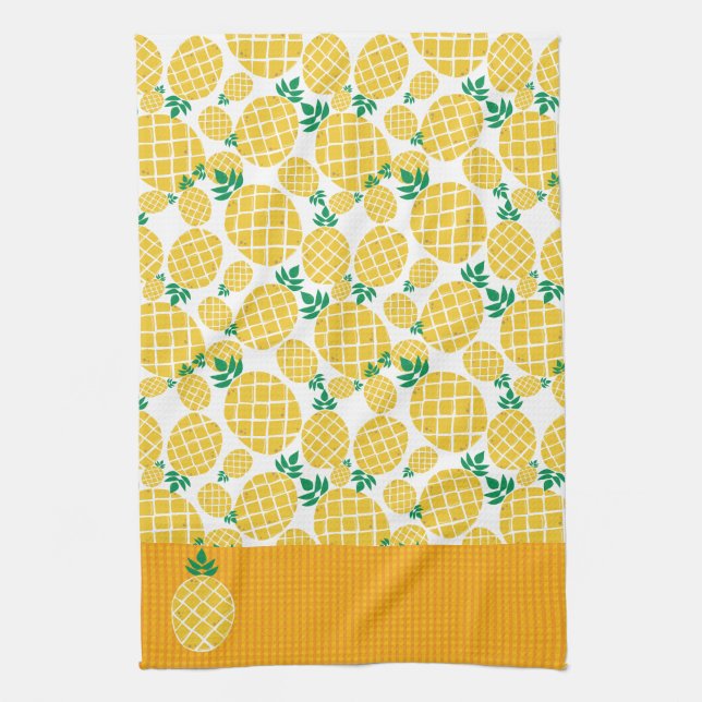Linge De Cuisine Motif d'illustration de l'ananas tropical (Vertical)