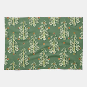 Linge De Cuisine Motif d'illustration des arbres de Noël