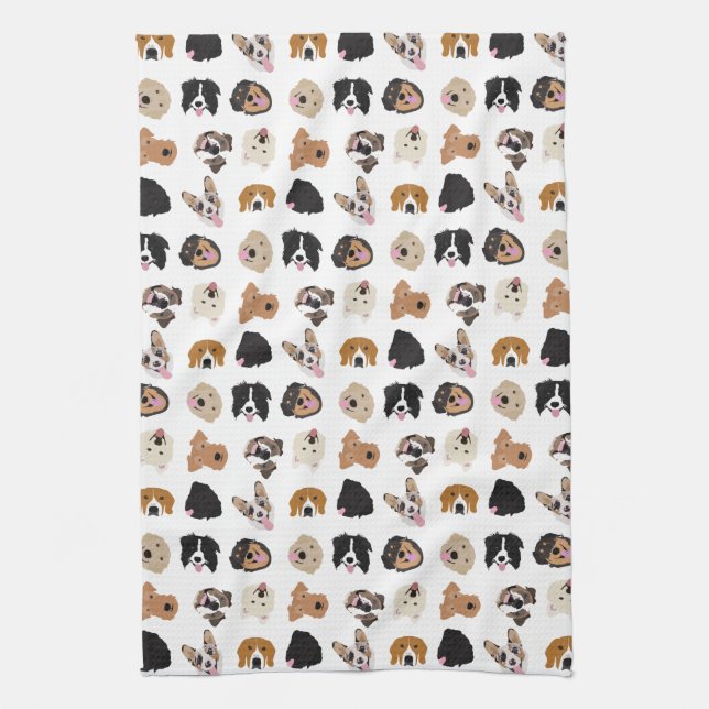 Linge De Cuisine Motif d'illustration du visage de chien mignon (Vertical)