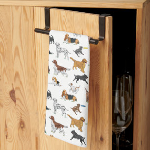 Linge De Cuisine Motif d'illustrations de chiens mignons