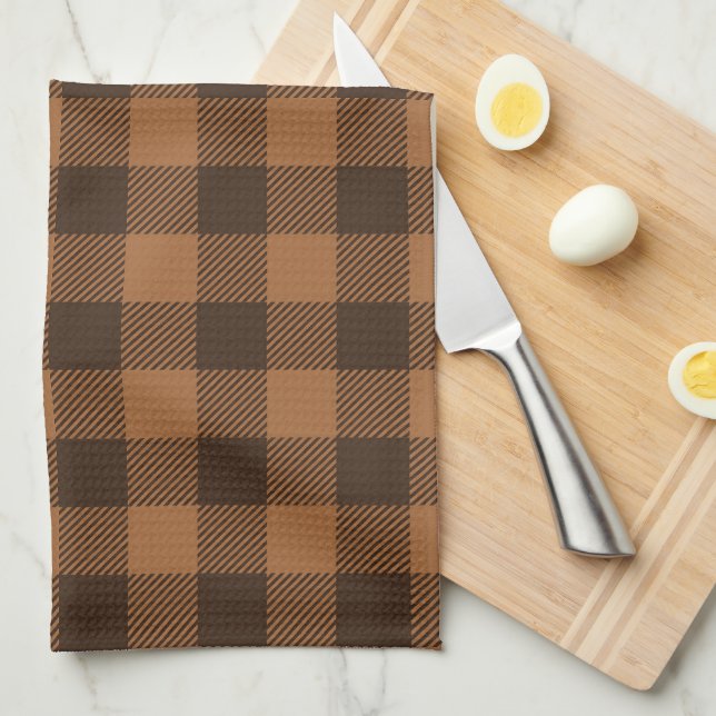 Linge De Cuisine Motif d'impression Cosy Brown Plaid Buffalo (Quart Plié)