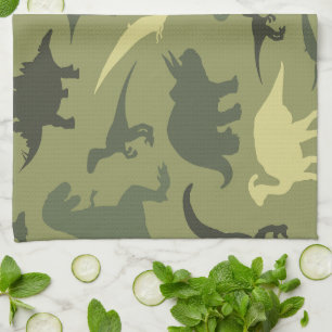Linge De Cuisine Motif Dinosaure, Silhouette Dinosaure, Dino Vert