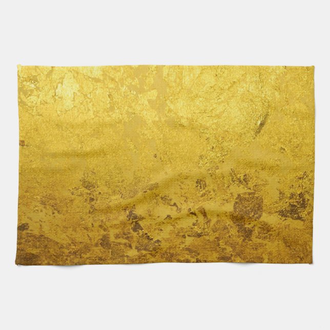 Linge De Cuisine Motif d'OR/feuille d'or PURS (Horizontal)