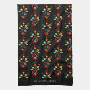Linge De Cuisine Motif du coeur populaire portugais en fleurs