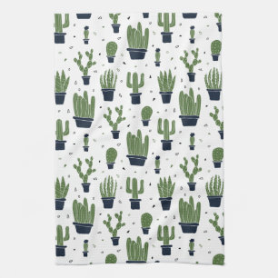 Linge De Cuisine Motif du désert de cactus foncé rustique