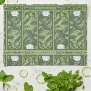 Linge De Cuisine Motif du panneau Lotus Botanique - Le Lotus Blanc