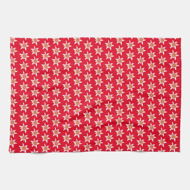 Linge De Cuisine Motif Edelweiss (Horizontal)