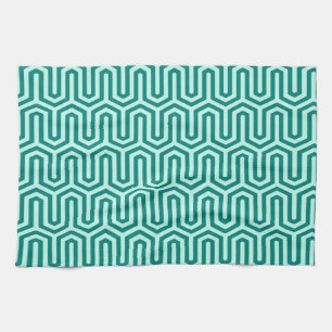 Linge De Cuisine Motif égyptien Déco - turquoise et aqua