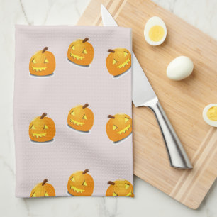 Linge De Cuisine Motif en chef citrouille orange
