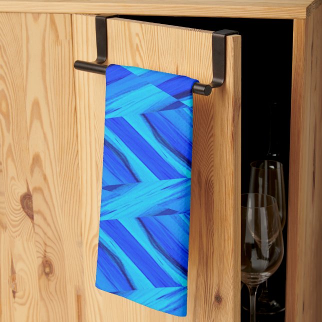 Linge De Cuisine Motif en marbre bleu Cobalt complexe (Pliage en tiers)