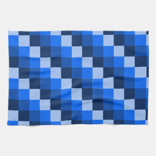 Linge De Cuisine Motif en mosaïque géométrique bleue