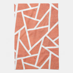 Linge De Cuisine Motif en mosaïque orange mandarin