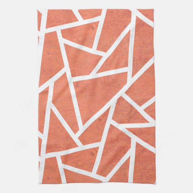 Linge De Cuisine Motif en mosaïque orange mandarin (Vertical)