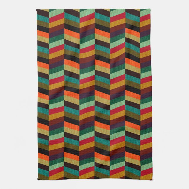 Linge De Cuisine Motif en os de cerf multicolore (Vertical)