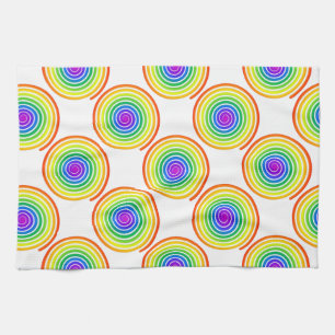 Linge De Cuisine Motif en spirale arc-en-ciel