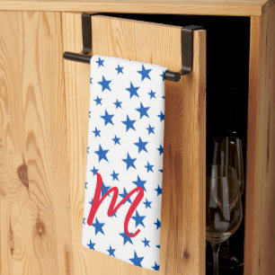 Linge De Cuisine Motif Étoile Personnalisable Bleu Et Blanc