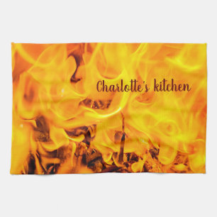 Linge De Cuisine Motif Feu et Flames