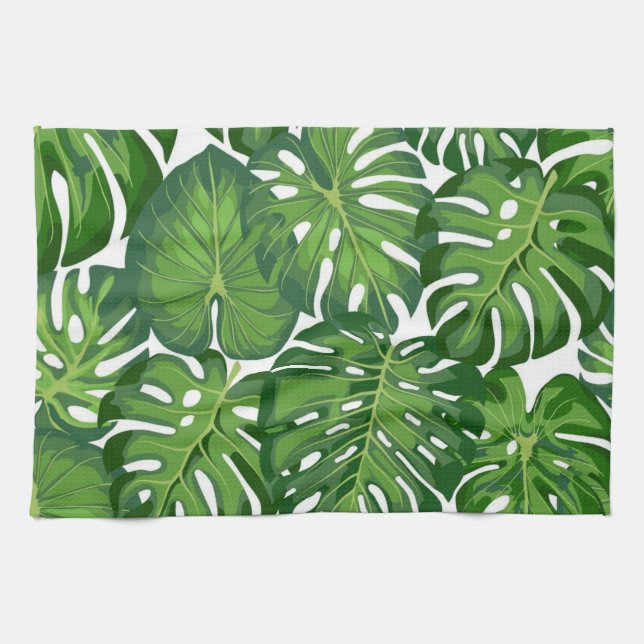 Linge De Cuisine motif feuille (Horizontal)