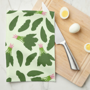 Linge De Cuisine Motif Feuille Green Spinach
