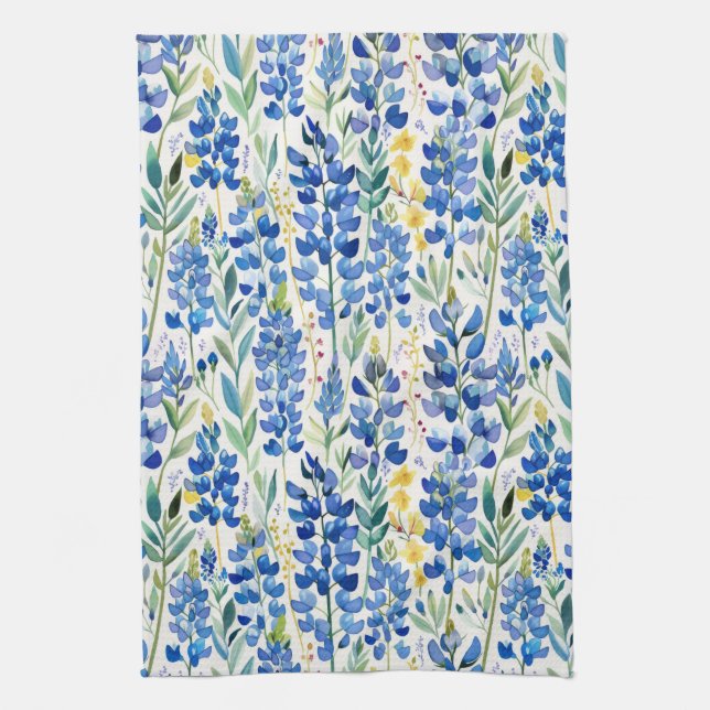 Linge De Cuisine Motif Fleur sauvage du Texas Bluebonnet (Vertical)