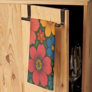 Linge De Cuisine Motif Fleur sauvage transparent