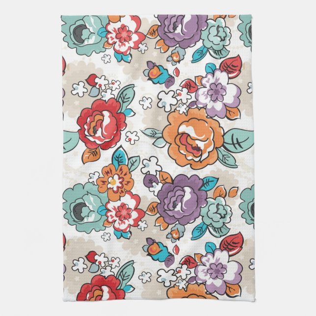 Linge De Cuisine Motif floral 5 d'élégance abstraite (Vertical)